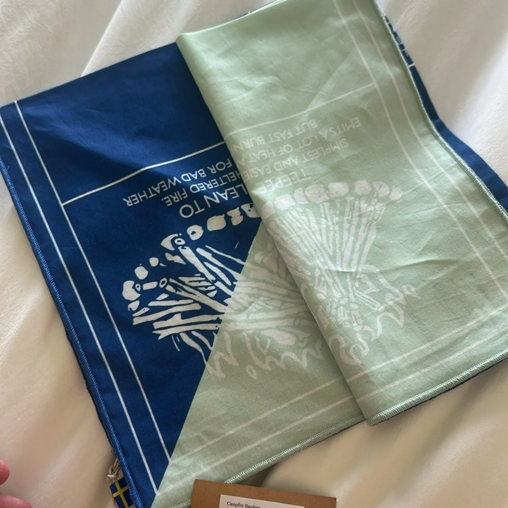 New Fjallraven Campfire Bandana Blue Outdoor Hiking Camping